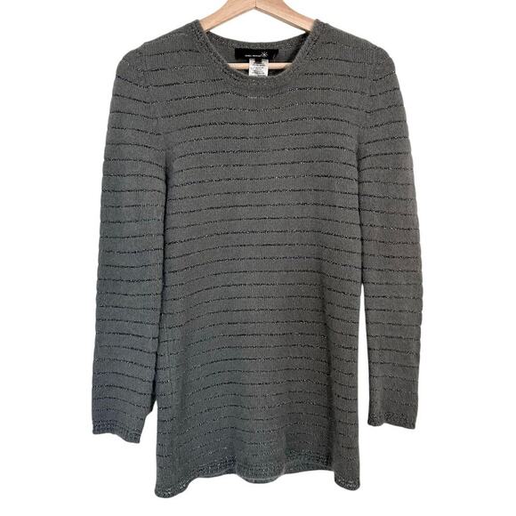 Isabel Marant 1501 Angora Striped Metallic SweaterGraySZ 2 (XS)
